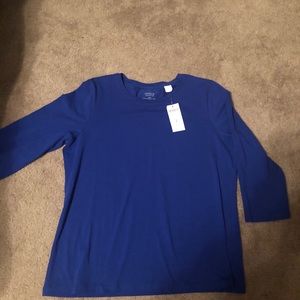 Chico’s blue long sleeved t shirt size 2 EUC